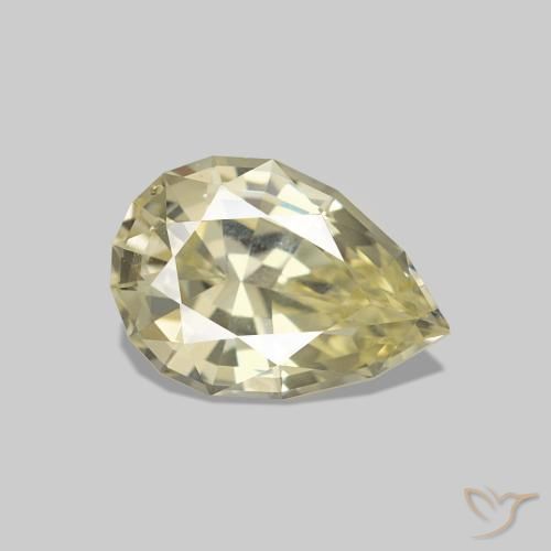 Zaffiro Giallo chiaro naturale da 1.37 ct, Forma a pera, VVS
