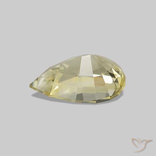 Zaffiro Giallo chiaro naturale da 1.37 ct, Forma a pera, VVS
