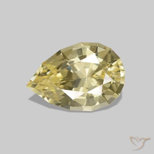 Zaffiro Giallo dorato chiaro naturale da 1.21 ct, Forma a pera, VVS