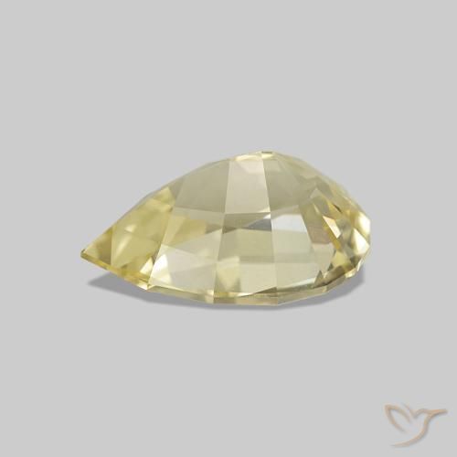 Zaffiro Giallo dorato chiaro naturale da 1.21 ct, Forma a pera, VVS