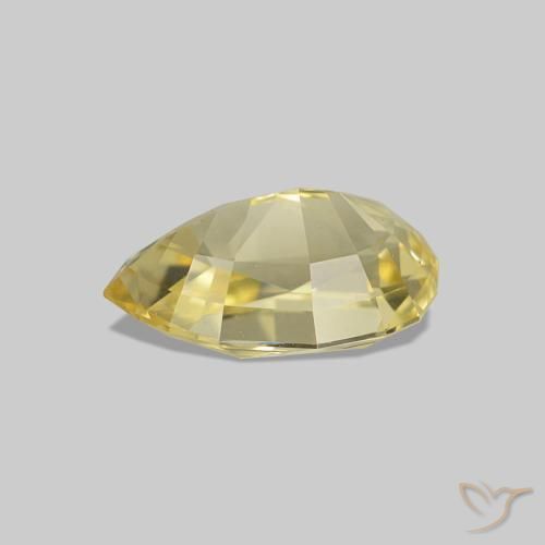 Zaffiro Giallo chiaro naturale da 1.18 ct, Forma a pera, VVS