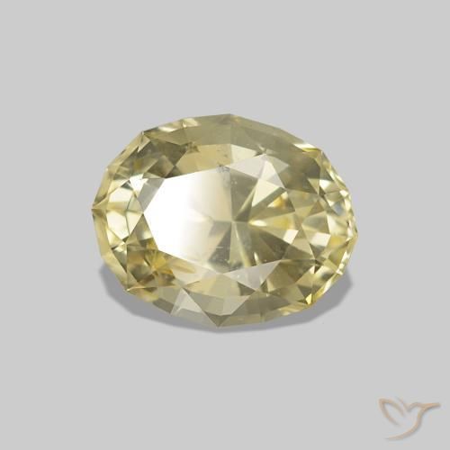 Zaffiro Giallo chiaro naturale da 1.40 ct, Ovale, VS