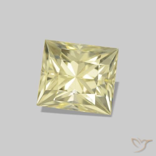 Zaffiro Giallo chiaro naturale da 1.28 ct, Taglio a baguette, VVS-VS