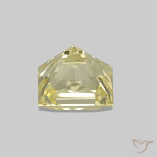 Zaffiro Giallo chiaro naturale da 1.28 ct, Taglio a baguette, VVS-VS