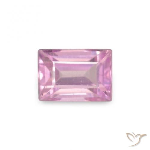 Zaffiro naturale rosa da 0,11 ct, baguette, VVS-VS