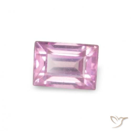 Zaffiro naturale rosa da 0,11 ct, baguette, VVS-VS