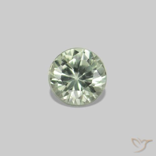 Gemme di Zaffiro Verde pallido naturale da 2.32 ct, Rotondo, VS