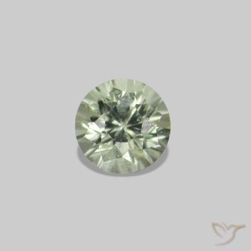 Gemme di Zaffiro Verde grigiastro naturale da 2.24 ct, Rotondo, VS