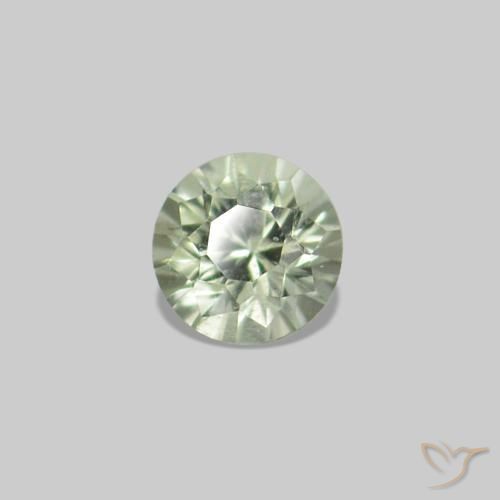 Gemme di Zaffiro Verde grigiastro naturale da 2.24 ct, Rotondo, VS