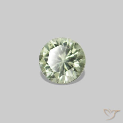 Gemme di Zaffiro Verde molto chiaro naturale da 2.27 ct, Taglio rotondo, VS