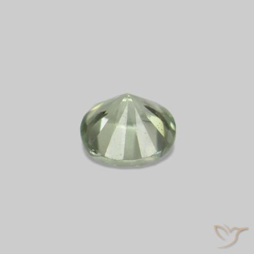 Gemme di Zaffiro Verde molto chiaro naturale da 2.27 ct, Taglio rotondo, VS