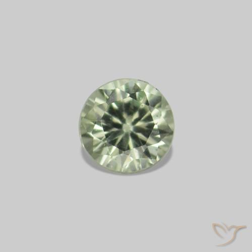 Gemme di Zaffiro Verde pallido naturale da 2.25 ct, Rotondo, VS