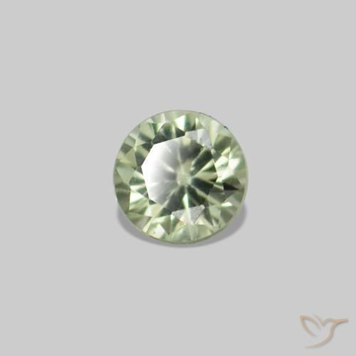 Gemme di Zaffiro Verde pallido naturale da 2.25 ct, Rotondo, VS