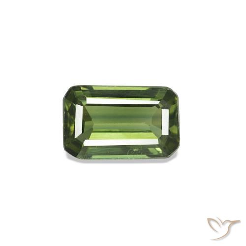 Zaffiro naturale verde da 0,38 ct, taglio smeraldo, VS
