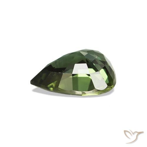 Zaffiro Verde scuro naturale da 1.48 ct, Forma a pera, VVS-VS