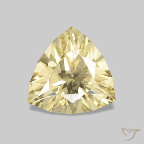 Zaffiro Giallo dorato chiaro naturale da 1.06 ct, Taglio trillion, VS