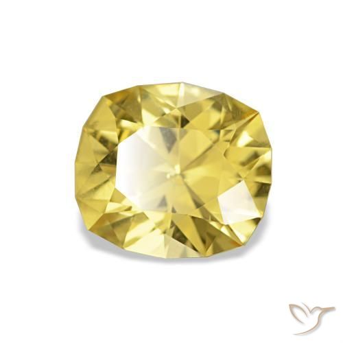Zaffiro Giallo medio naturale da 1.06 ct, Taglio a cuscino, VS