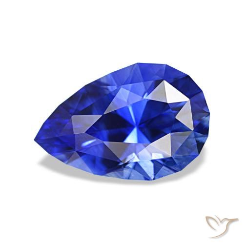 Zaffiro Blu fiordaliso naturale da 1.55 ct, Forma a pera, VVS