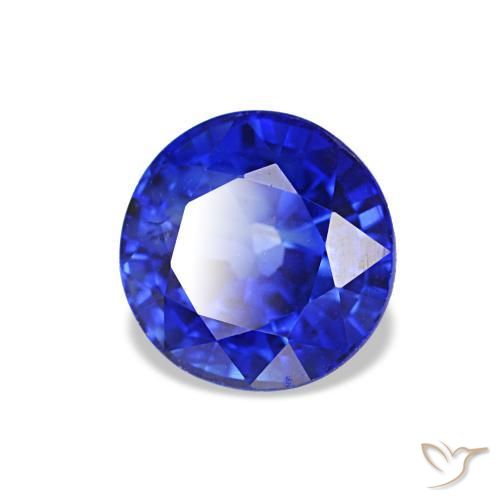 Zaffiro Velluto Blu naturale da 1.29 ct, Taglio rotondo, VS