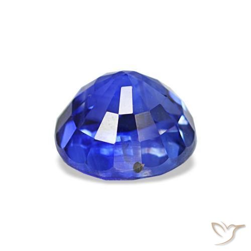Zaffiro Velluto Blu naturale da 1.29 ct, Taglio rotondo, VS