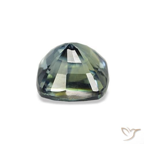 Zaffiro naturale verde petrolio da 0,67 ct, taglio a cuscino, VS