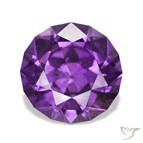 Zaffiro naturale viola da 3,81 ct, taglio rotondo, VS