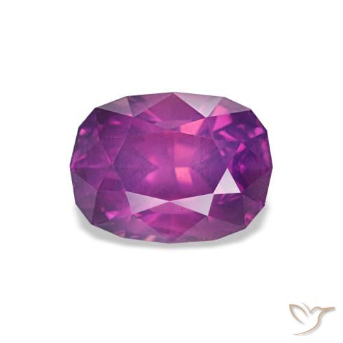 Zaffiro naturale porpora da 1,26 ct, taglio a cuscino, VS