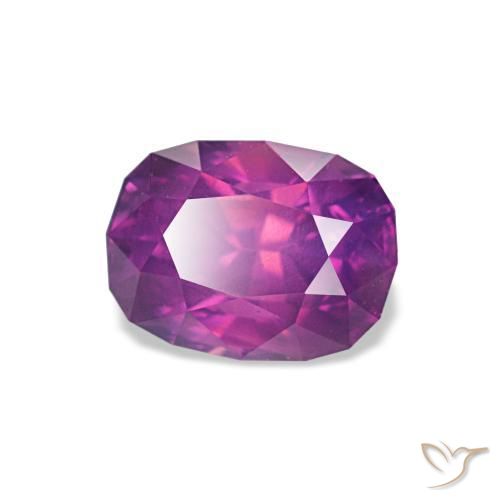 Zaffiro naturale porpora da 1,26 ct, taglio a cuscino, VS