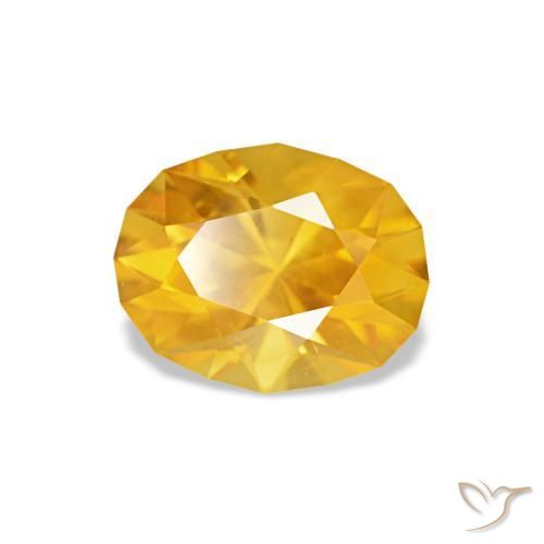Zaffiro naturale dorato da 0,92 ct, taglio ovale, VVS