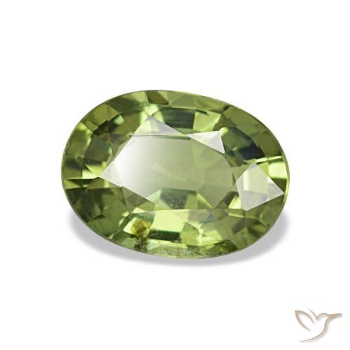 Zaffiro naturale verde da 1,04 ct, taglio ovale, VS-SI