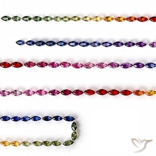 Zaffiro naturale multicolore da 11,34 ct, marchesa, VS