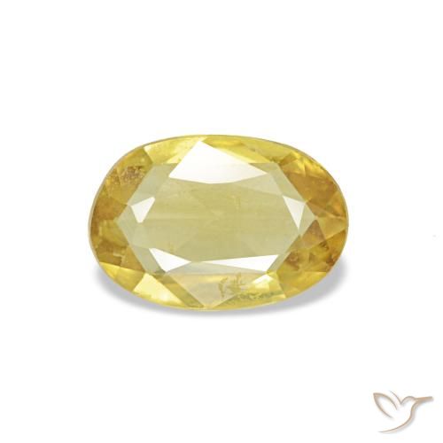 Zaffiro naturale giallo da 0,34 ct, taglio ovale, VS