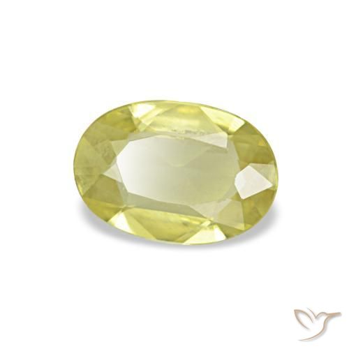 Zaffiro naturale giallo da 0,45 ct, taglio ovale, VVS-VS