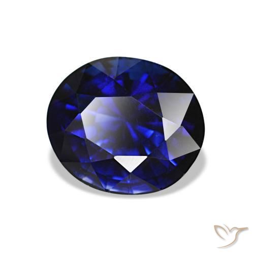 Zaffiro naturale blu da 1,34 ct, taglio ovale, VVS