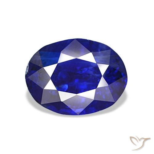 Zaffiro naturale blu da 1,43 ct, taglio ovale, VS