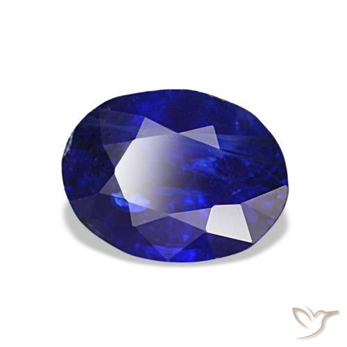Zaffiro naturale blu da 1,43 ct, taglio ovale, VS