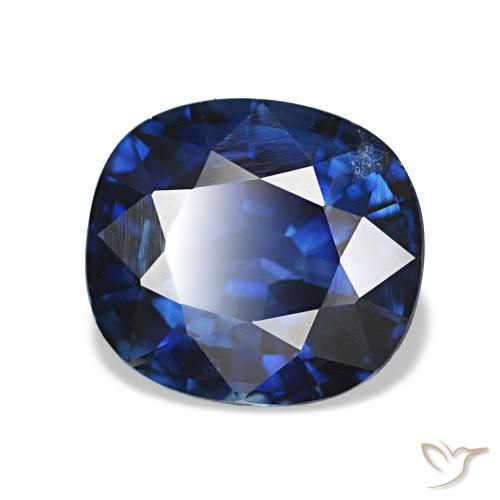 Zaffiro naturale blu da 2,25 ct, taglio a cuscino, VS