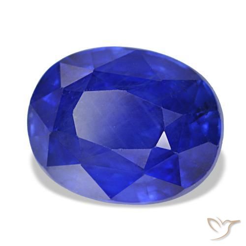 Zaffiro naturale blu da 5,48 ct, taglio ovale, VS