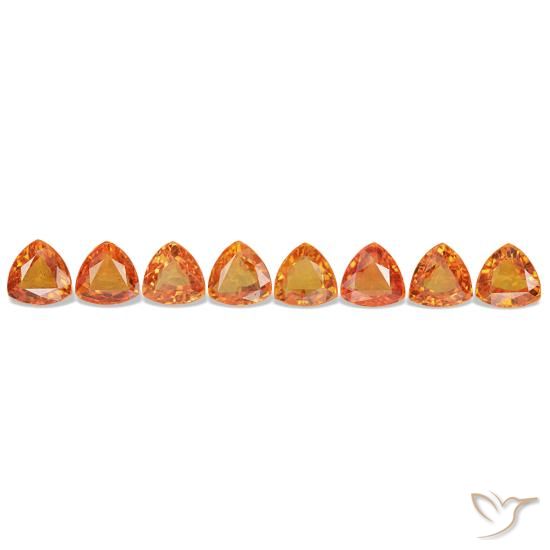 5.34ctw arancione zaffiro, trillion, VVS