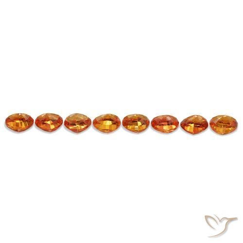 Zaffiro naturale arancione da 5,34 ct, trillion, VVS
