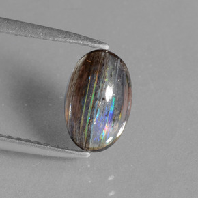 Scapolite naturale multicolore da 1,45 ct, taglio ovale, trasparente