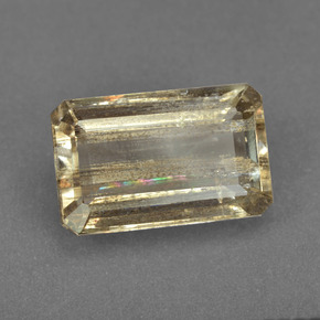 Scapolite naturale multicolore da 6,56 ct, taglio smeraldo, trasparente