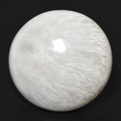 Scolecite bianco naturale da 24,42 ct, taglio rotondo, opaco