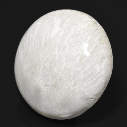 Scolecite bianco naturale da 24,42 ct, taglio rotondo, opaco