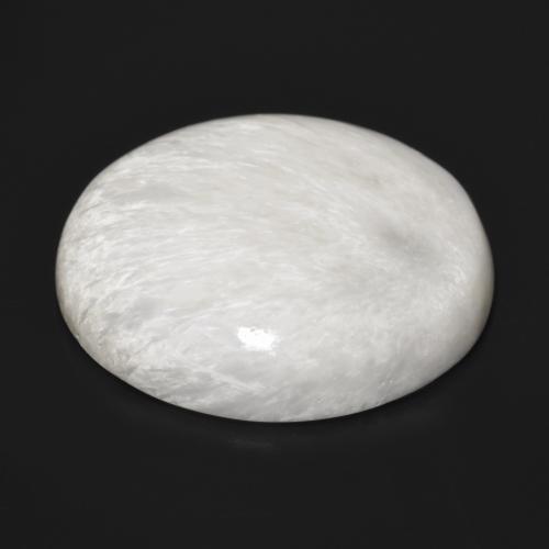 Scolecite bianco naturale da 24,42 ct, taglio rotondo, opaco