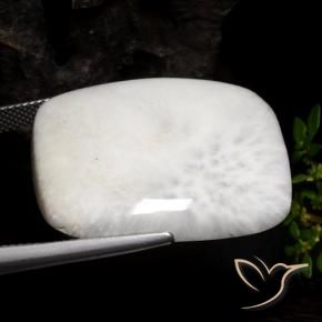 Scolecite Bianco chiaro naturale da 30.85 ct, Cuscino, Opaco