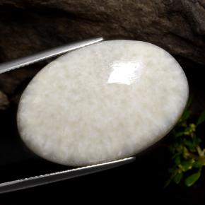Scolecite naturale bianco da 22,70 ct, taglio ovale, opaco