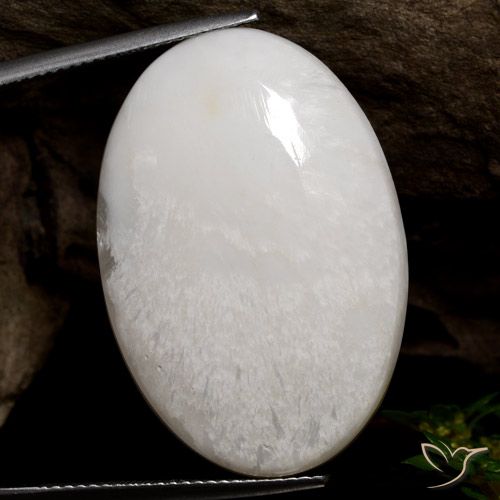 26.64ct Naturale Bianco chiaro Scolecite, Ovale, Opaco
