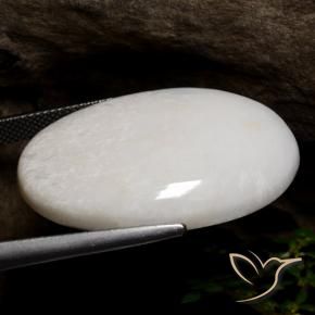 Scolecite Bianco chiaro naturale da 26.64 ct, Ovale, Opaco
