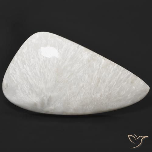 38.19ct Naturale Bianco chiaro Scolecite, Taglio a fantasia, Opaco